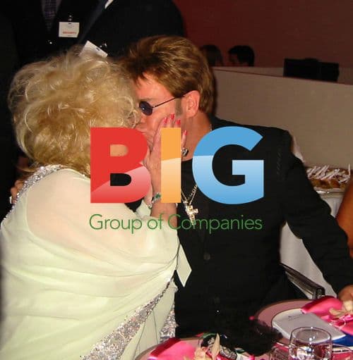 Elizabeth Taylor and Elton John at amFAR Cannes 2003