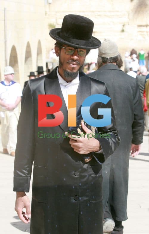 Rapper Shyne at Wailing Wall in Jerusalem