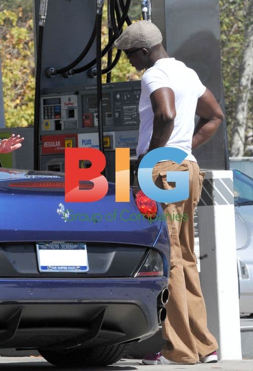 Djimon Hounsou Filling Up Ferrari