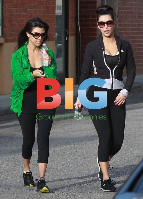 Kim Kardashian and Kourtney Workout in Sherman Oaks