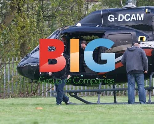 Peter Kay Arrives by Helicopter to Birmingham School