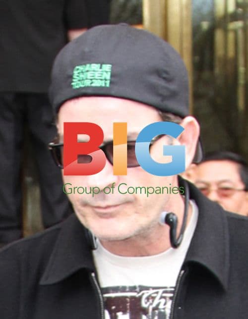 Charlie Sheen on Tour Bus