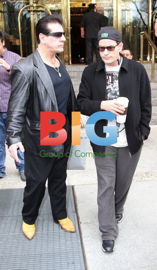 Charlie Sheen on Tour Bus in NYC