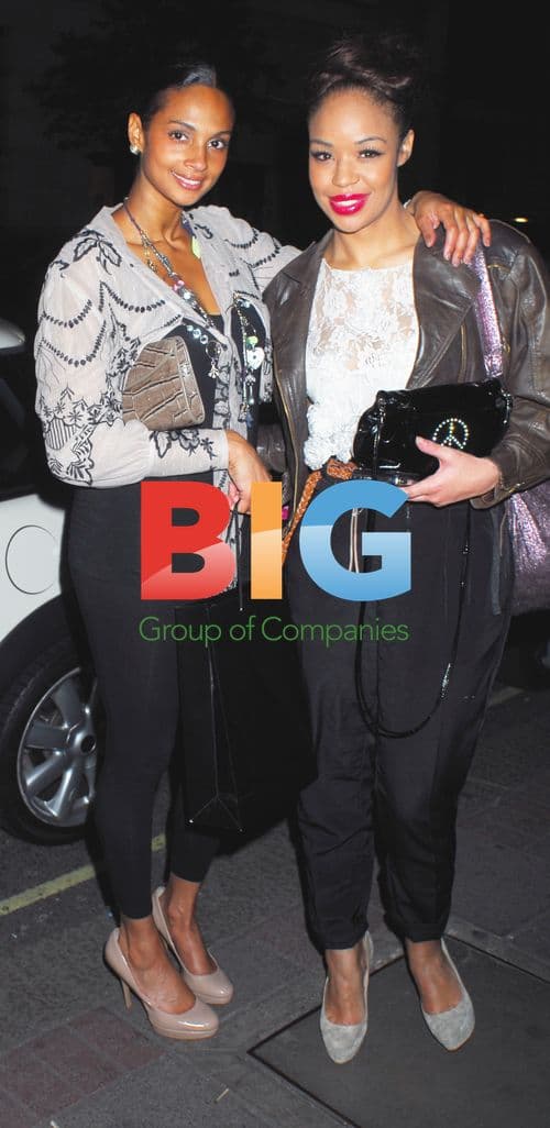 Alesha Dixon, Su-Elise Nash and Sarah-Jane Crawford leaving Mayfair Hotel