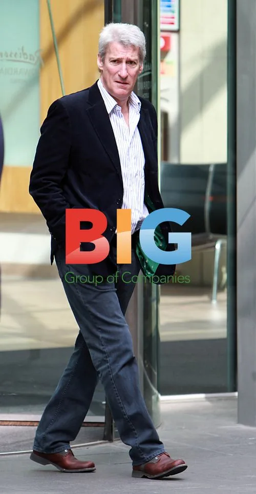 Jeremy Paxman Leaves Hotel in Manchester