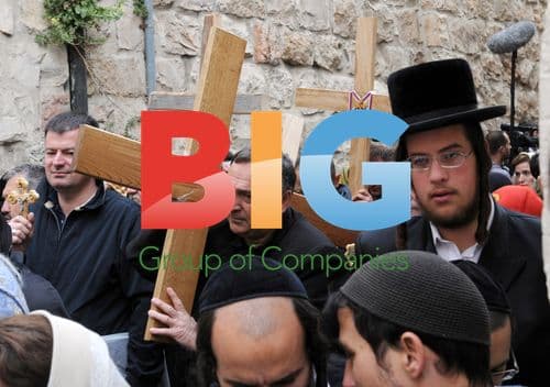 Carrying Crosses on Good Friday in Jerusalem