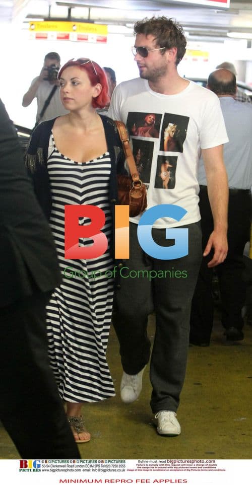 Charlotte Church at Airport with Jonathan Powell