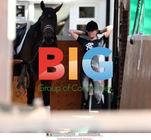 Abigail Clancy-Crouch, Peter Crouch and Daughter Enjoy Day at Stables