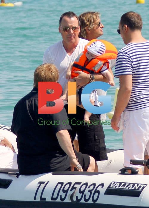 Elton John and David Furnish with Baby Zachary