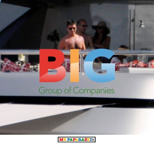 Simon Cowell Entertaining Guests on Boat in France