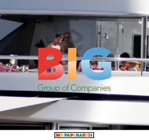 Simon Cowell Entertaining Guests on Boat in France