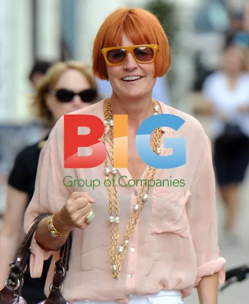 Mary Portas with Friend and Dog in Park