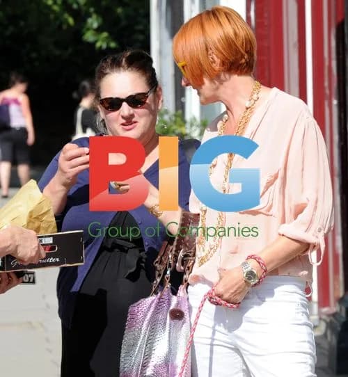 Mary Portas out with dog and friend