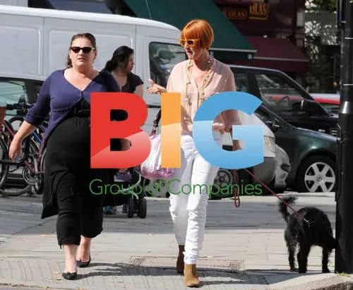 Mary Portas Walks Dog With Friend
