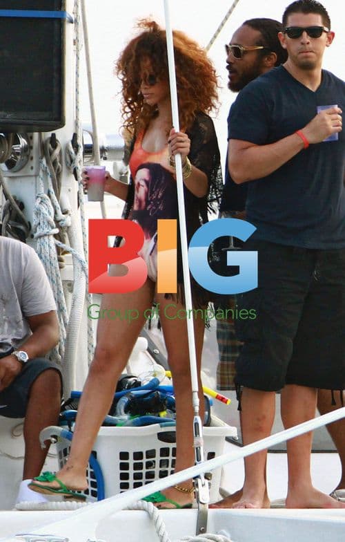 Rihanna Plays in the Water in Barbados