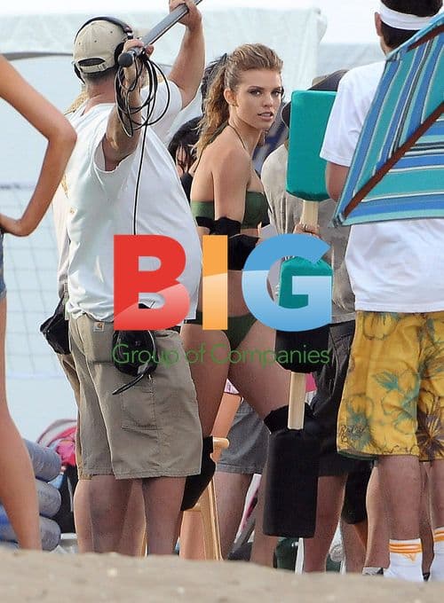 Annalynne McCord shows off Gladiator skills at Seal Beach