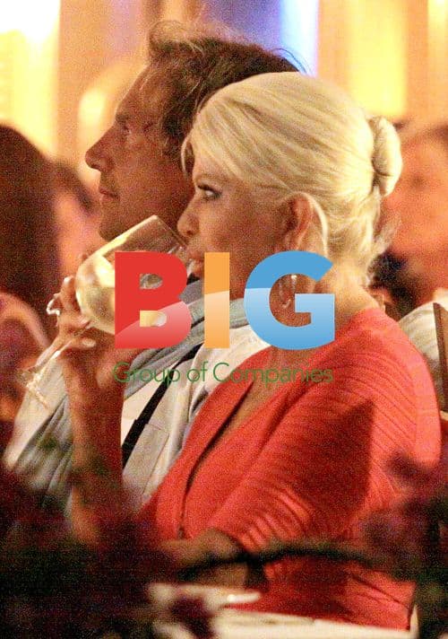 Ivana Trump dining with Antonio Zequila in Italy