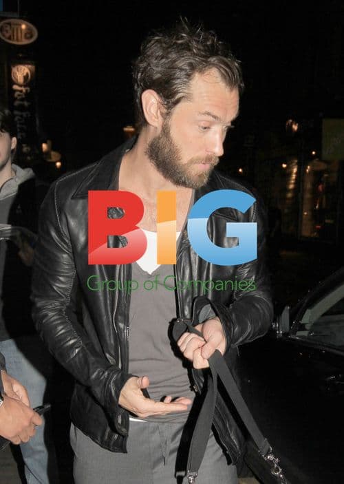 Bearded Jude Law Leaving Donmar Theatre