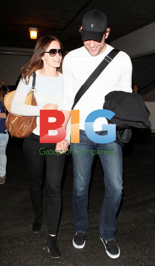 John Krasinski and Emily Blunt at LAX