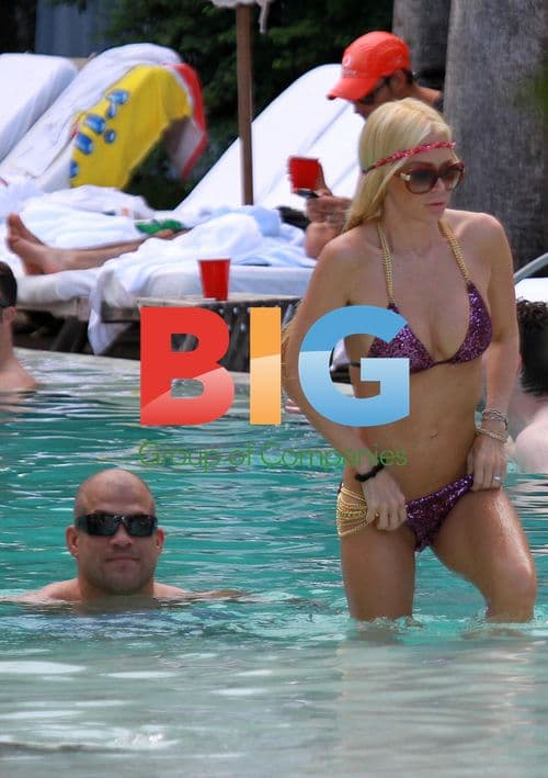 Jenna Jameson and Tito Ortiz at Miami Hotel Pool