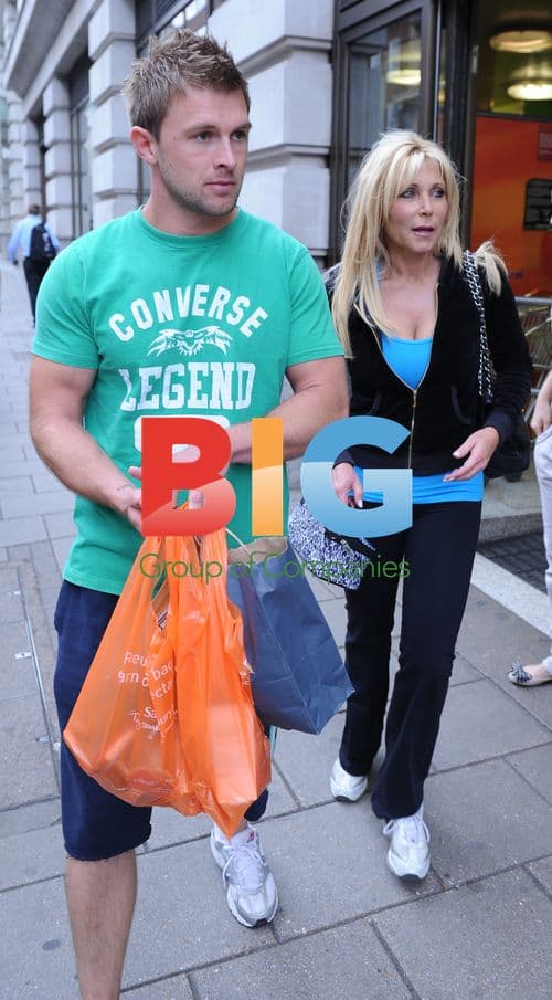 Pamela Bach Walks with Friend in London