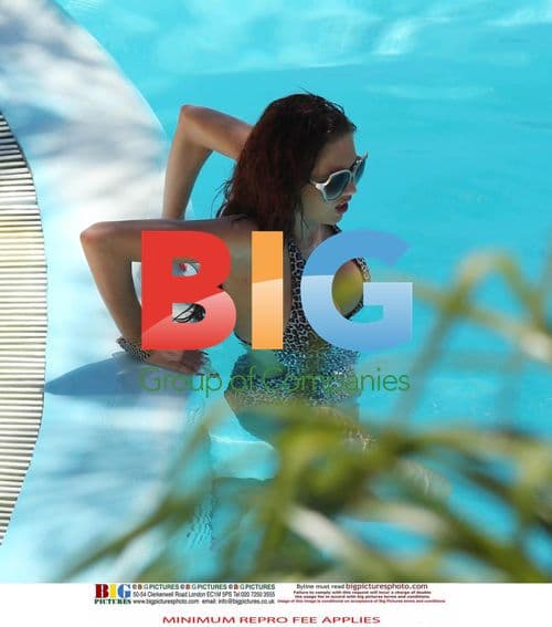 Amy Childs in Leopard Bikini