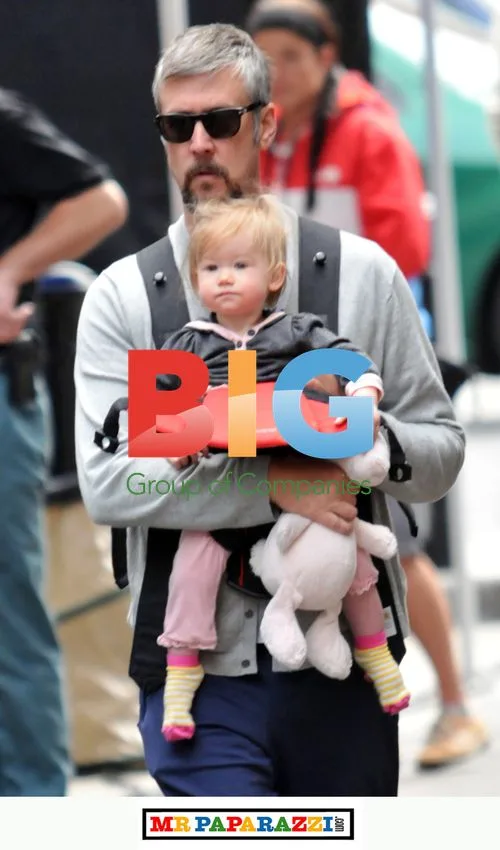 Alan Ruck and family on 'World War Z' set