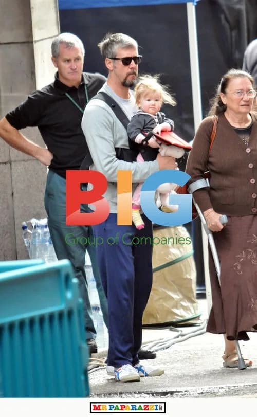 Alan Ruck and family on set of 'World War Z'