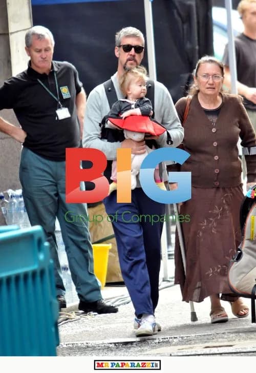 Alan Ruck and family on 'World War Z' set