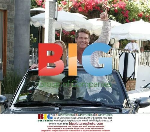 David Hasselhoff and Pamela Bach Leaving The Ivy in Beverly Hills
