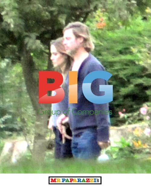 Brand Pitt and Angelina Jolie Stroll in UK Estate