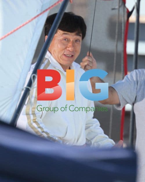 Jackie Chan Filming Stunt in Pasadena