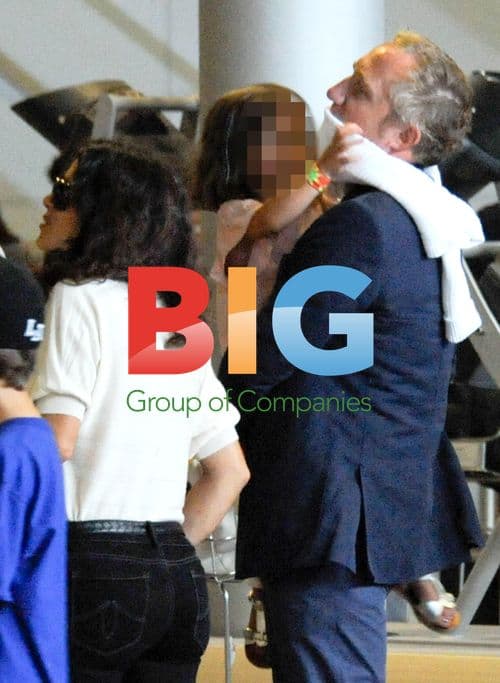 Salma Hayek and family arrive at Paris airport