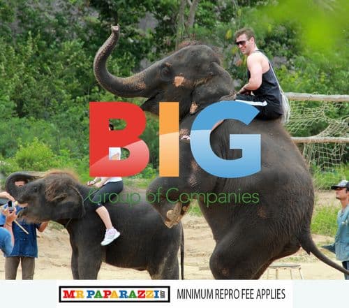 Dannii Minogue and Kris Smith Ride Elephants