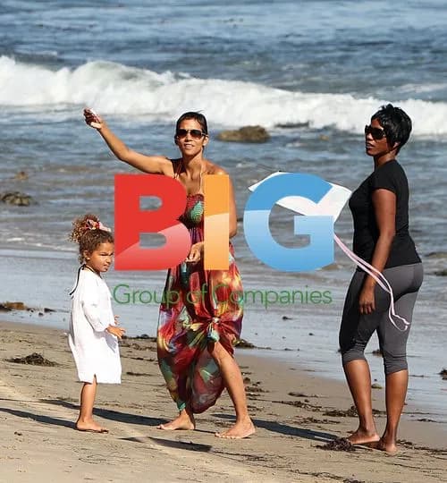 Halle Berry with daughter Nahla at the beach