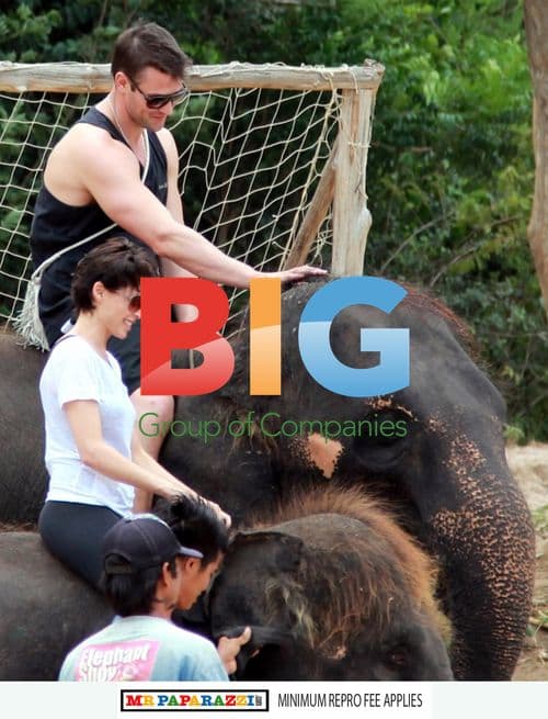 Dannii Minogue and Kris Smith on Elephant Safari
