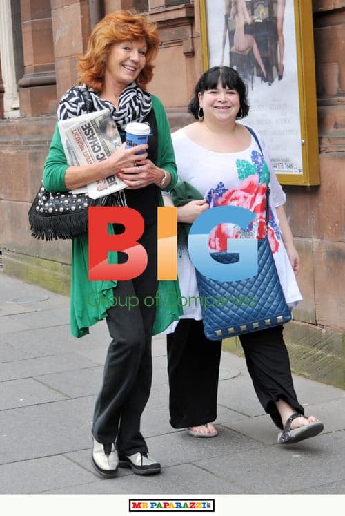Rula Lenska arriving at theater in Glasgow