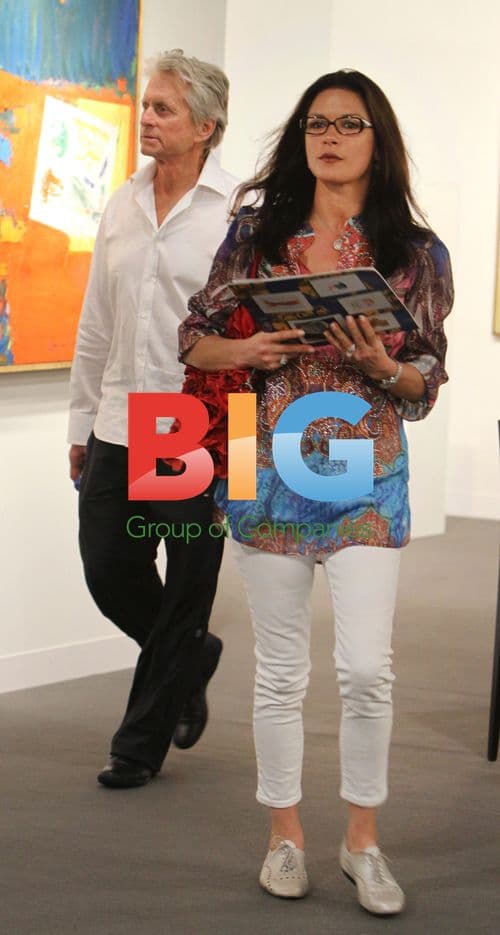 Michael Douglas and Catherine Zeta-Jones at Art Basel Miami Beach