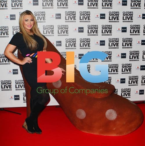 Lauren Goodger with Thornton's Chocolate Shoe