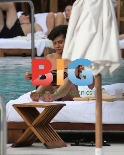 Georgette Eto'o sunbathes topless in Miami