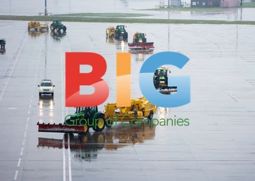 Workers Clearing Runway at Manchester Airport