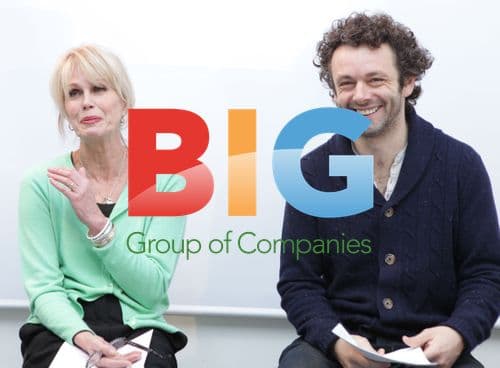 Joanna Lumley and Michael Sheen read to children