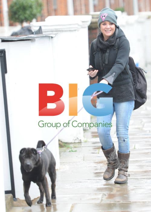 Gail Porter walking dog near home in London