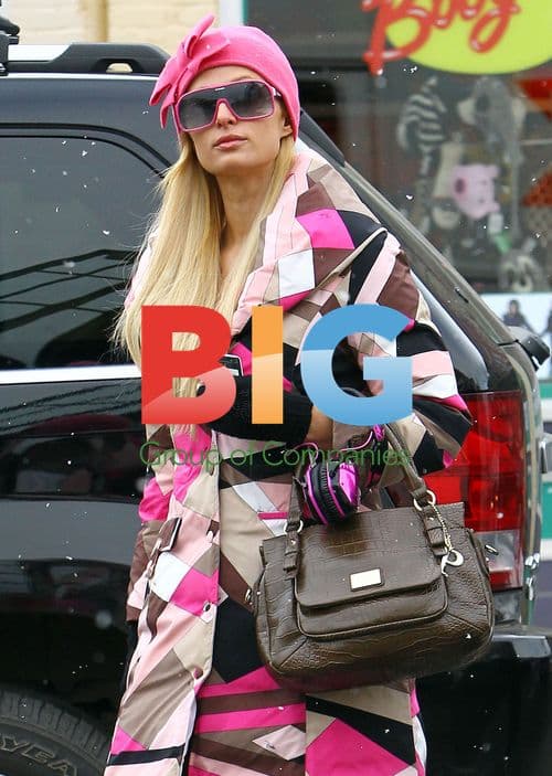 Paris Hilton Bundled Up in Aspen