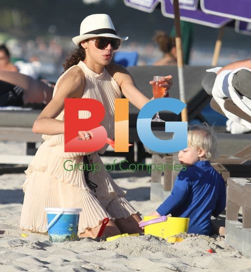 Lily Becker and Son Amadeus Vacation in Miami