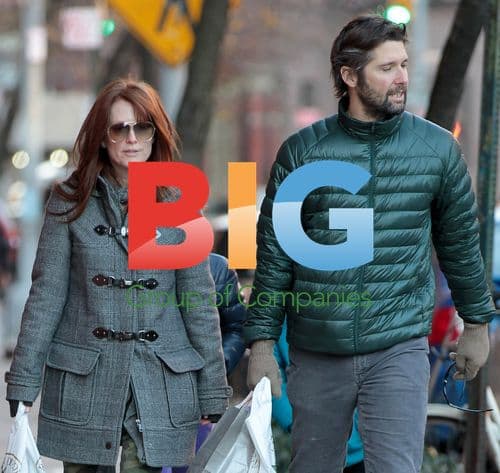 Julianne Moore and family shopping in NYC