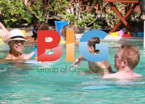 Boris Becker and family at pool in Miami