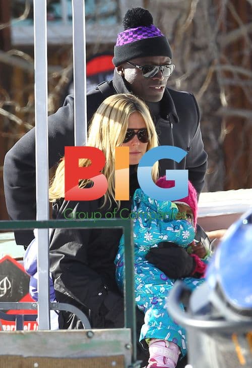 Heidi Klum and Seal's Kids Ski in Aspen