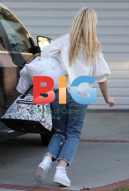 Elle Fanning Goes to Sleepover