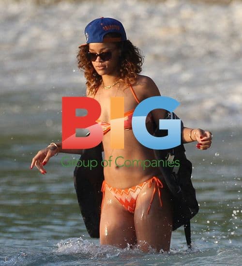 Rihanna Splashing in the Caribbean
